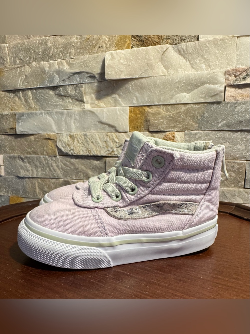Toddler Sz 5 Vans Sk8-Hi Zip Skater Shoes Sneaker Lilac Purple EUC